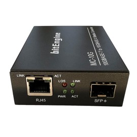 bitEngine 10G Media Converter, 10 Gigabit Copper to 10G Fiber Ethernet, Unmanaged 1x 1G/2.5G/5G/10GBase-T RJ45 to 1x 10GBase-X SFP+ Slot, Support 10G SR/LR SFP+ Module, Single