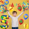 32" Building Block Balloons Number Balloons with Banner Birthday Party