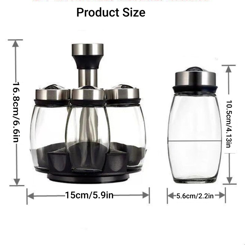 Heiegdr Spice Jars with Rack, Revolving Spice Rack Organizer Countertop