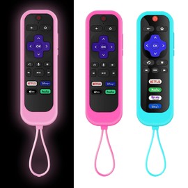 Taiyiluo 3Pack Silicone Protective Controller Sleeve for Onn Roku Remote | Roku Express 4K+ | Hisense Roku TV,Roku Remote Cover with Tracker fits Sharp Roku TV,Glow in The Dark