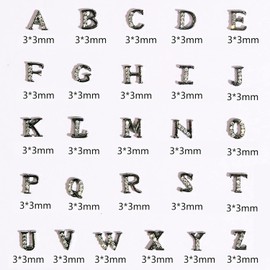 Letters Nail Art Decorations, Alloy Alphabet Nail Glitter Design, 26 Letter A-Z Nail Rivet, Metal Letter Nail Rhinestone for Women Girls Manicure Decoration, DIY Jewelry Making Craft Supplies(Black)
