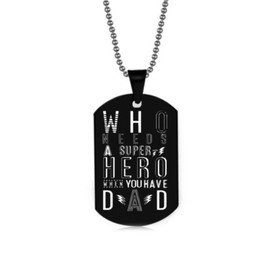 SKCESS Necklaces for men, stainless steel dog tagn expressing love to father necklace with pendant, Stainless Steel, No Gemstone