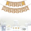Eid Mubarak Banner Mubarak Decoración de fiesta Ramadán Suministros de
