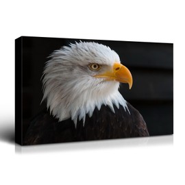 YONICA Eagle Decor Canvas Wall Art - Bald Eagle Painting Picture Prints on Canvas Wall Art Perfect for Office Living Room and Bedroom Decoration Ready to Hang - 40" x 30"