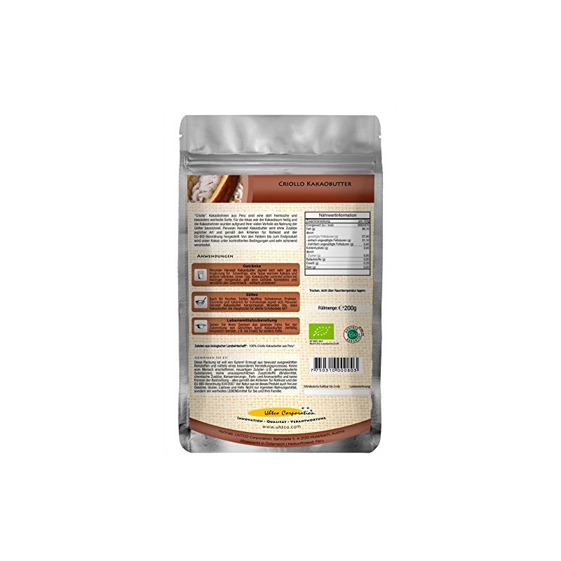 UHTCO Peruvian Harvest Criollo Premium-Kakao-Butter 200g | Das Beste aus