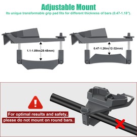 Starlink Mini Mount, Starlink Mini Rv Ladder Mount Adjustable 0.47-1.89 Inches, Roof Rack Mount Bracket for Starlink Mini Dish Accessories, Aluminum Alloy Mount for Car/RV/Boat/Yacht/Guardrails