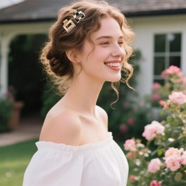 Flomiara 5PCS Hair Clips for Women, Claw Clips, Plastic Mini Square Hair Clip, Suitable for Thick Hair, Large Strong-Hold Claws Styling, 5CM Hair Clip, Light Cute Women Girls Kids Black Amber Brown