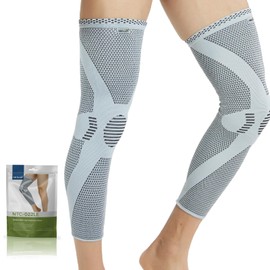 NeoTech Care Knee & Leg Sleeve - Breathable - Medium Compression (Gray Color, Size XL, 1 Unit)