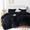 Smoofy Fluffy Full Size Comforter Set, Faux Fur Black Comforter