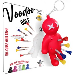 Voodoo Golf Ball Tee Holder | Novelty Keychain Accessories for Bags | Gifts for Men | Fits 3 1/4, 2 3/4, 1 1/2 Tees, red