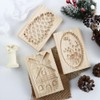 Carved Wooden Cookie Stamp Mould Rose Flower Cookie Cutter Cookie