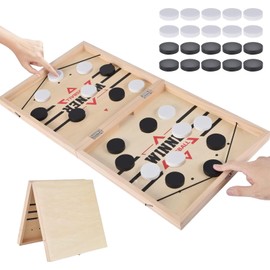 Table Football Winning Game, Hockey Board Game Hockey Fast Sling Puck Game Game Catapult Board Game, Board Game Portable, Board Games Made of Wooden Board Game, Table Hockey Learning Toy Board Game