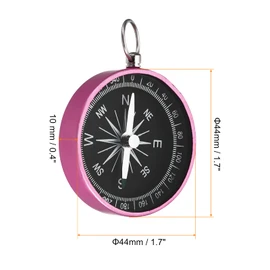 PATIKIL Pocket Compass, Survival Sports Navigation Compass with Key Ring for Outdoors Camping Hiking, Pink