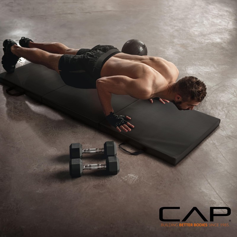CAP Barbell Folding Exercise Mat – Durable, Anti-Tear, Thick Padding
