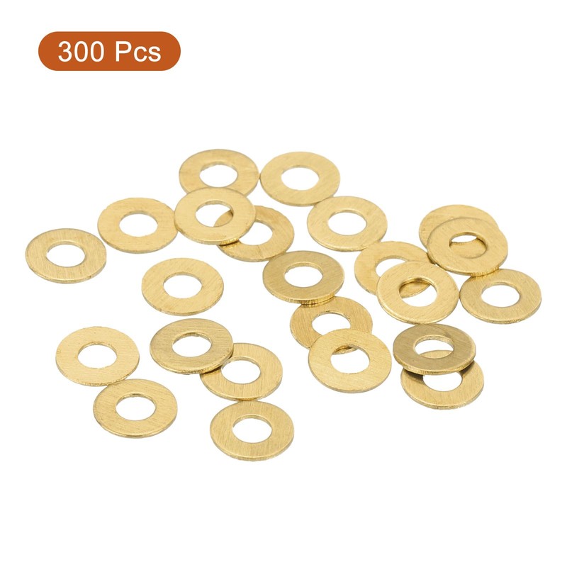 uxcell M2.5 Flat Washer, 300 Pcs Brass Ring Flat Washers