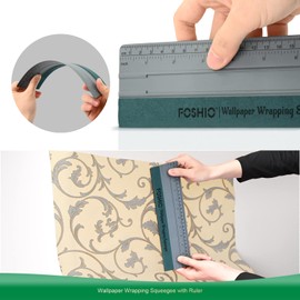 FOSHIO Wallpaper Smoothing Tool Kit, Red Hard Squeegee, 11.5 Inch Wallpaper Wrapping Squeegee, 4 Inch Felt Squeegee with Micro Squeegee, Safety Cutter and Craft Knife, Tape Measure Vinyl Wrap Tool Kit