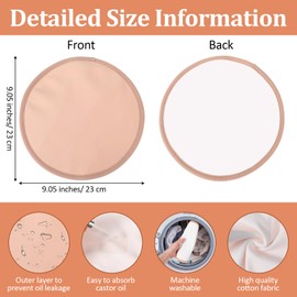 2PCS Castor Oil Pack Wrap Cotton, Reusable Soft Comfort Fit Breast Pack Wrap Heatless Less-Mess Comfort Sleep Castor Oil Breast Packs for Women (Diameter 9.05 Inches)