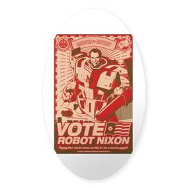 CafePress All Hail Robot Nixon Oval Sticker Oval Car Bumper Sticker