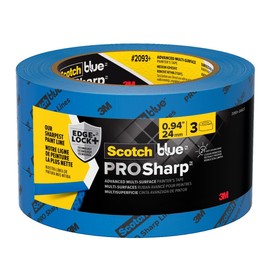 ScotchBlue PROSharp Painter's Tape 1 Inch Wide (0.94 in x 60 yd) 3 Rolls Blue Tape Protects Surfaces and Removes Easily, Edge-Lock Tape for Indoor and Outdoor Use (2093+-24AC3)