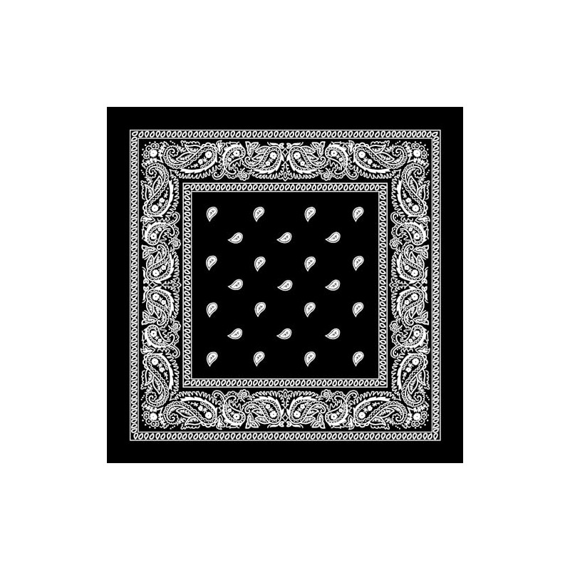 Black Paisley Bandana - Single Piece 22x22