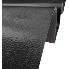 A-Express Grained Faux Leather Fabric Waterproof Heavy Duty Leatherette Vinyl Leathercloth Upholstery Textured Material - Black 1 Metre 100cm x 140cm