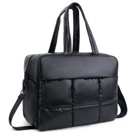 Nylon Puffer Tote Bags Weekender Fluffy Bags Quilted Personal Bag for Airlines Overnight Gym Versatile Totecolor: bronze