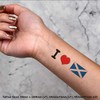 4 x 'I Love Scotland' Temporary Tattoos - Water Resistant,