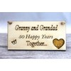 Granny and Grandad Grandparents Anniversary Gift Plaque Gift 50 Years