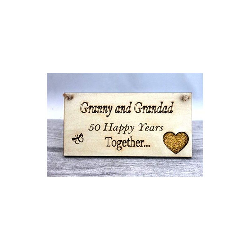 Granny and Grandad Grandparents Anniversary Gift Plaque Gift 50 Years