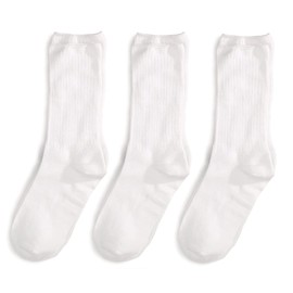 Jefferies Socks Big Boys' Seamless Casual Crew Socks (Pack of 3), White, Large