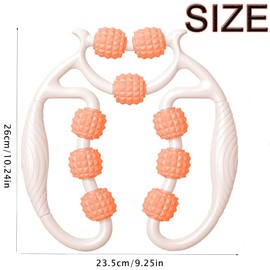 FaJoek Anti-Cellulite Muscle Leg Massage Roller, 360° Massage Roller, Cellulite Massage Roller, Leg and Arm Massage Rollers (White + Orange)