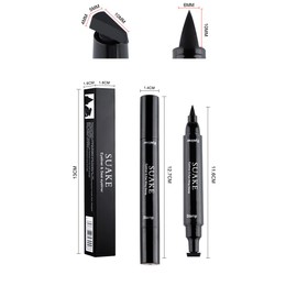 HhBdy Waterproof Eyeliner Stamp 4Pcs 2 in 1 Double Head Black Eyeliner Pencil Waterproof Eyeliner Smudgeproof & Sweatproof Proof Eyeliner Hypoallergenic Eyeliner for Eye Makeup