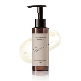 Que? Keratin Treatment Solution 3 Keratin Luxurious Blending, Damage Repair, Salon Quality, Bleach, Aging, Hair Quality, Amino Acids, Keratin Free, Made in Japan, 3.5 oz (100 g)