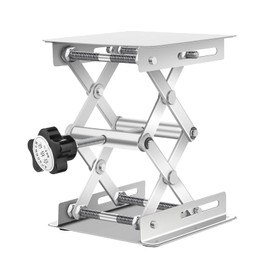 Scientific Lab Jack Stand 100 x 100 mm,Router Table Lift Stainless Steel Laboratory Lifting Platform Stand, Lab Jack Scissor Stand Lifting Table Platform Lab Lift, Adjustable Height Range 48-158 mm