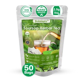 BOTAMONY 50 Premium Soursop Graviola Leaf Tea Bags 2.5g/ teabag, Soursop Leaves Organic, Hojas de Guanabana Organica, Guanabana Leaves Tea Handmade Non-GMO Sugar/Caffeine/Gluten Free