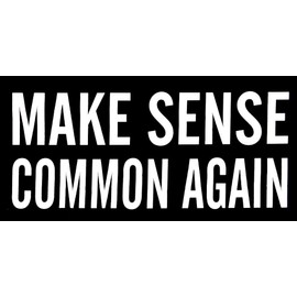 Let it Fly Make Sense Common Again Black & White Vinyl Decal Bumper Sticker