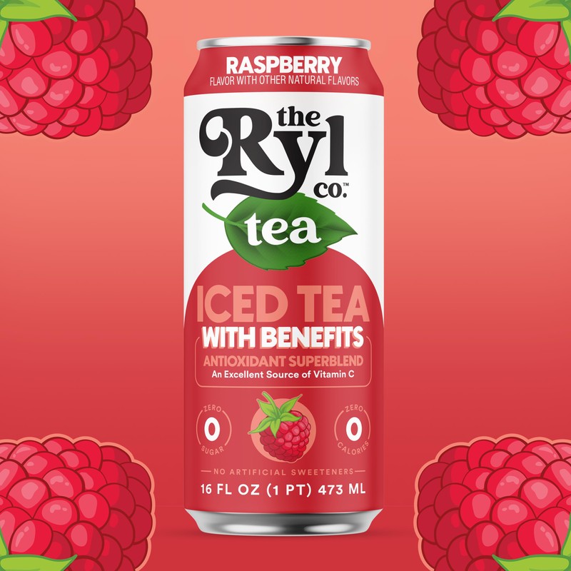 Ryl Iced Tea, Raspberry, Antioxidant Superblend, Zero Sugar, Low Carb,