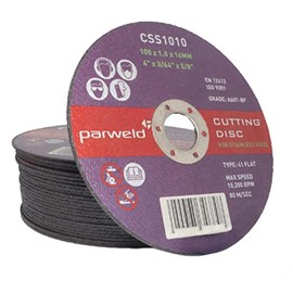 (Pack of 20) Parweld (4") 100mm x 1mm Thin Stainless Steel Cutting Discs - Metal Slitting Discs 16mm bore