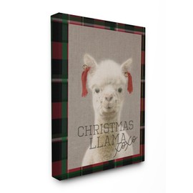 Stupell Industries Christmas Llama XOXO Canvas Wall Art, 30 x 40, Multi-Color