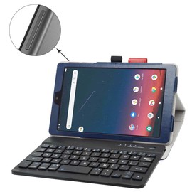 Bige for Onn 8 inch Keyboard Case 2022,PU Leather Cover with Romovable Keyboard for Onn 8 inch (2022 Model:100071483) 8" Tablets(JUST Fit Onn 8 2022),Blue