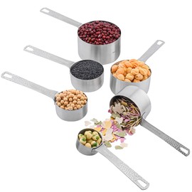 Viwehots Measuring Cups and Spoons Set of 19, 18/8 Stainless Steel Measuring Cups and Spoons Set, 6 Metric Measuring Cups and 7 Measuring Spoons 1 Leveler 5 Mini Measuring Spoons for Baking&Kitchen