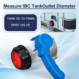 UMETASS IBC Tote Valve, 2.95" Coarse Thread IBC Tote Adapter, 75mm DN50 Heavy Duty Tote Tank Drain Butterfly Valve Connector Replacement (Activity Interface butterfly-valves, DN50)