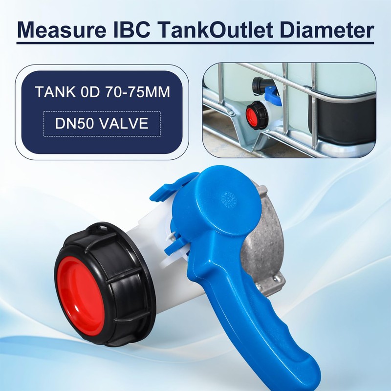 UMETASS IBC Tote Valve, 2.95" Coarse Thread IBC Tote Adapter,