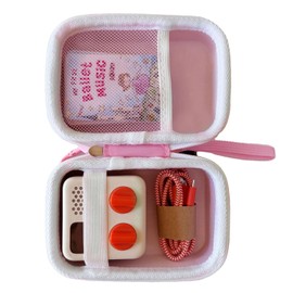 Hard Travel Case for Yoto Mini Player with Pouch Hold up to 20 Yoto Cards Boys Girls EVA Hard-Shell Carrier Kids Protective Storage Holder, Pink and White(Case Only)