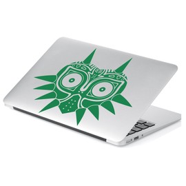 Yoonek Graphics Majoras Mask Skin Decal Sticker for Car Window, Laptop, Motorcycle, Walls, Mirror and More. # 552 (5" x 6", Green)