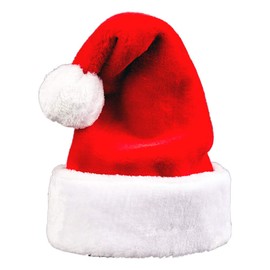 YULOONG Adult's and Children Kids Santa Hat, Velvet Christmas Hat with Plush Trim &and Comfort Liner Unisex (Adult)