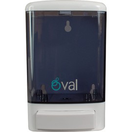 OVAL Dispensador de Jabón Líquido Rellenable | Plástico ABS Uso Rudo Capacidad 1 LT | Sistema Anti Goteo Confiable y Durable | Blanca | Despachador Gel Antibacterial de Pared