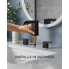 FORIOUS Square Black and Brushed Nickel Bathroom Faucets 3 Hole,