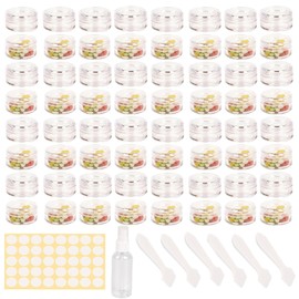 Pack of 70 5 ml small jars with lids, cosmetic cream jars for filling, sample containers, mini tins lip balm small jars, empty cream jars, ointment tins