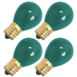 OCS Parts 10S11N-130V-CG Green Light Bulbs | 4-Pack | 10 Watt 130 Volt S11 Miniature E17 Intermediate Screw Base Lamps | 4,500 Hour Replacement Light Bulbs